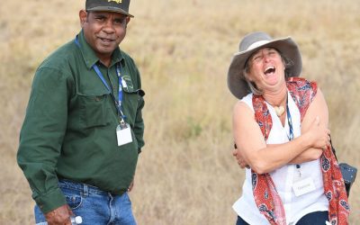 It wasn’t all dry data and science on the LDC bus tour… Ricky Johnson, Urannah mentioned something that raised a laugh from Garlone Moulin, Mt Pleasant.