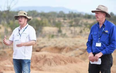 Jason Carter, Principal Project Manager, Alluvium speaks at one of the field stops during the day.