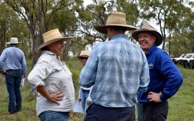 LDC team members Adrienne Hall and Rod Kerr (right) chat with Brett Scott, Flagstone, (back to camera) prior to the workshop kicking off.