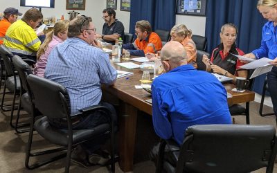 The workshop was delivered by Belinda Callanan, of TH9 Outdoor Services, pictured standing. Preventing weed management is everybody's business.