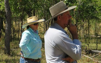 NQ Dry Tropics Grazing Team Leader Linda Anderson and Brett Scott, Flagstone Station.
