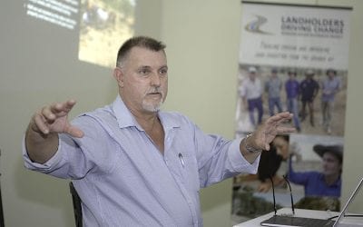Wade Agriculture Consultants principal Jim Wade delivers a lecture on herd nutrition.