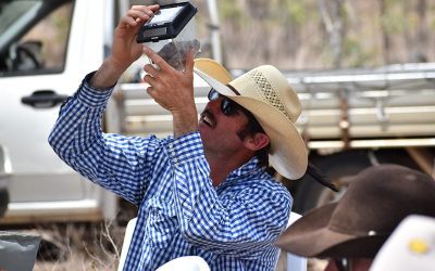 Grant Holmes, from Pink Lilly Station, checks out a skink, one of several different species sighted on Mt Pleasant Station.