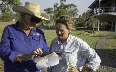 NQ Dry Tropics Grazing Field Officer Adrienne Hall (left), and Jo Travers, Sutherland Station.