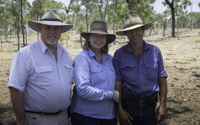 Wade Agriculture Consultants principal Jim Wade (left) with Rod and Julie Angus, Mt Crompton Station.