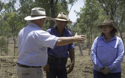 Wade Agriculture Consultants principal Jim Wade (left) with Rod and Julie Angus, Mt Crompton Station.