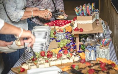 Delicious and beautiful sweets table. The event was catered by the Pit Pony Tavern, Collinsville.