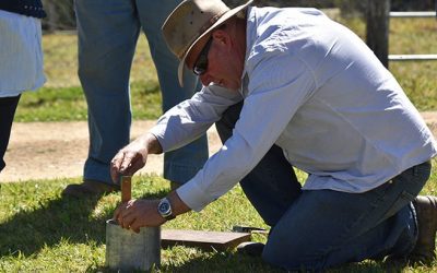 Glyn Young conducting a water infiltration test.