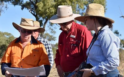Verterra's Peter Wilkinson, DAF's Bob Shepherd and LDC acting landscape remediation officer Sheyenne Frisby at Mt Wickham.