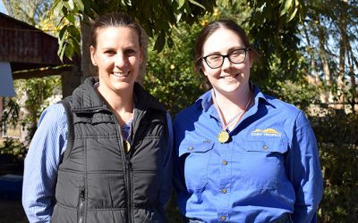 LDC MERI officer Barb Colls and LDC acting landscape remediation officer Sheyanne Frisby at the LDC project panel meeting held at Bowen River.