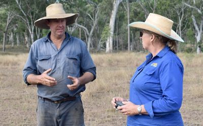 Brett Scott, Flagstone Station, and LDC Grazing Field Officer Adrienne Hall.