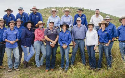 At back on the rail, Chris Poole, Brendan Smith, Neil Cupples, Linda Anderson, Lisa Hutchinson, Rob Hunt, Peter Arthofer, standing at front, Josh Nicholls, Rodger Walker, Rod Kerr, Eilis Walker, Sarah Ziebarth, Adrienne Hall, Sharon Cunial, Brian Wehlburg (Inside Outside Management), Dr Christine Jones (Amazing Carbon), Sheridan Callcott, Dick Richardson (Grazing Naturally), Sam Skeat.