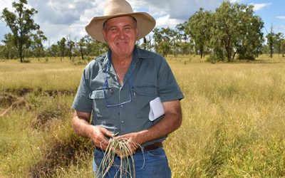 Graham Gordon inspecting pastures.