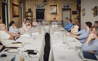 Graziers, officials from the Department of Environment and Science, Landholders Driving Change team members at a meeting convened at the Grandview Hotel, Bowen, by the Office of the Great Barrier Reef to discuss the minimum standards for the grazing industry in the Great Barrier Reef catchment