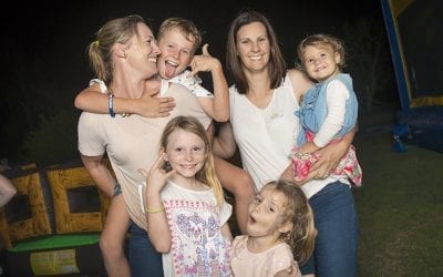 Lucy Pepper and Barb Colls and children (who enjoyed the jumping castle and bucking bull ride).