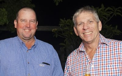 Warren Woodhouse, of Mt Wickham Station, and NQ Dry Tropics CEO Scott Crawford.