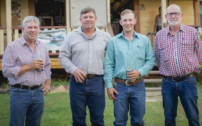 NQ Dry Tropics CEO and LDC project director Scott Crawford, Barry and Wade O'Sullivan, of Glenalpine Station, and guest speaker Roger Landsberg, of Trafalgar Station.