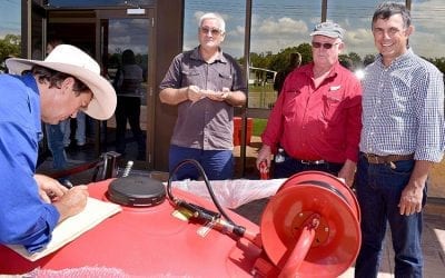 Greg Sibson, Blue Valley (left), Gary Reed, Scotville, Paul Fry, Strathmore Station, and Shane Campbell, University of Queensland.