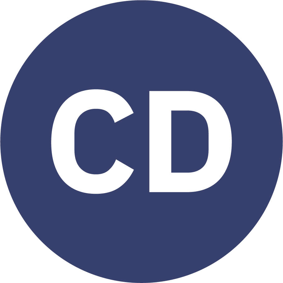 Icon of the letters CD.