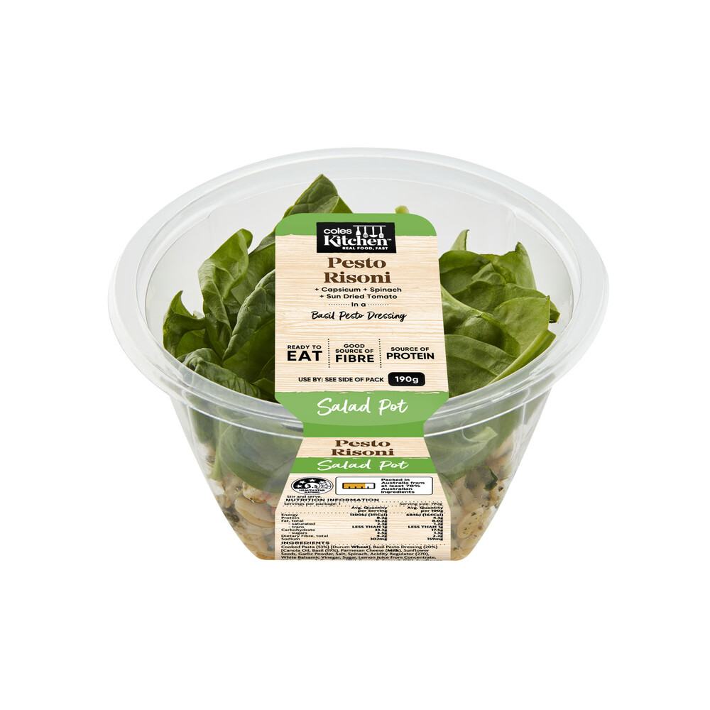Coles Kitchen Basil Pesto Risoni Pot | 190g