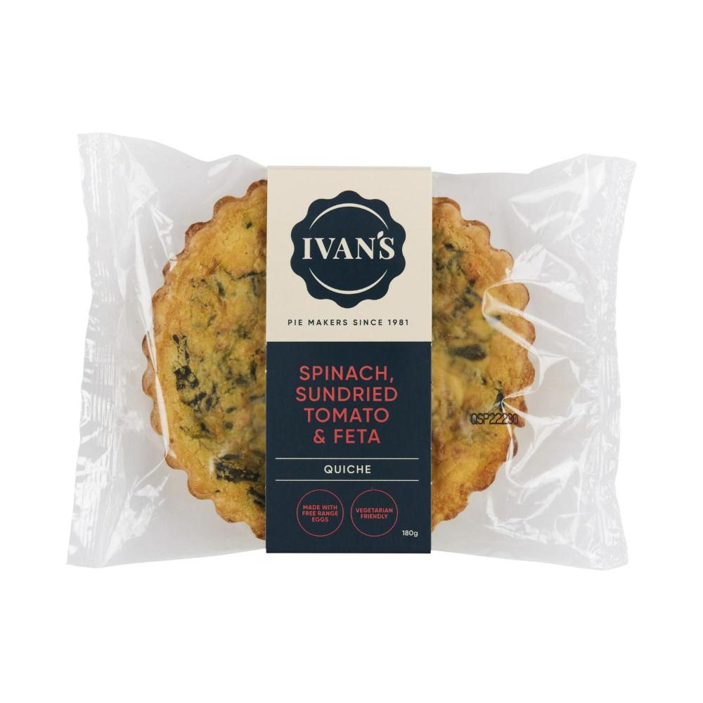 Deli Express Ivans Spinach Sundried Tomato & Feta Quiche | 180g