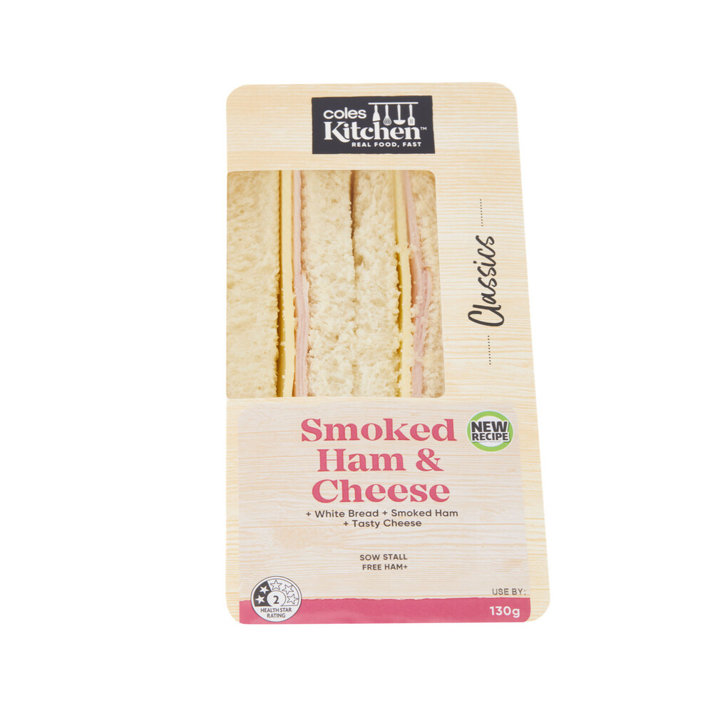 Coles Kitchen Smoked Ham & Tasty Cheese Sandwch | 130g