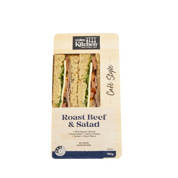 Coles Kitchen Roast Beef Salad Sandwich | 186g