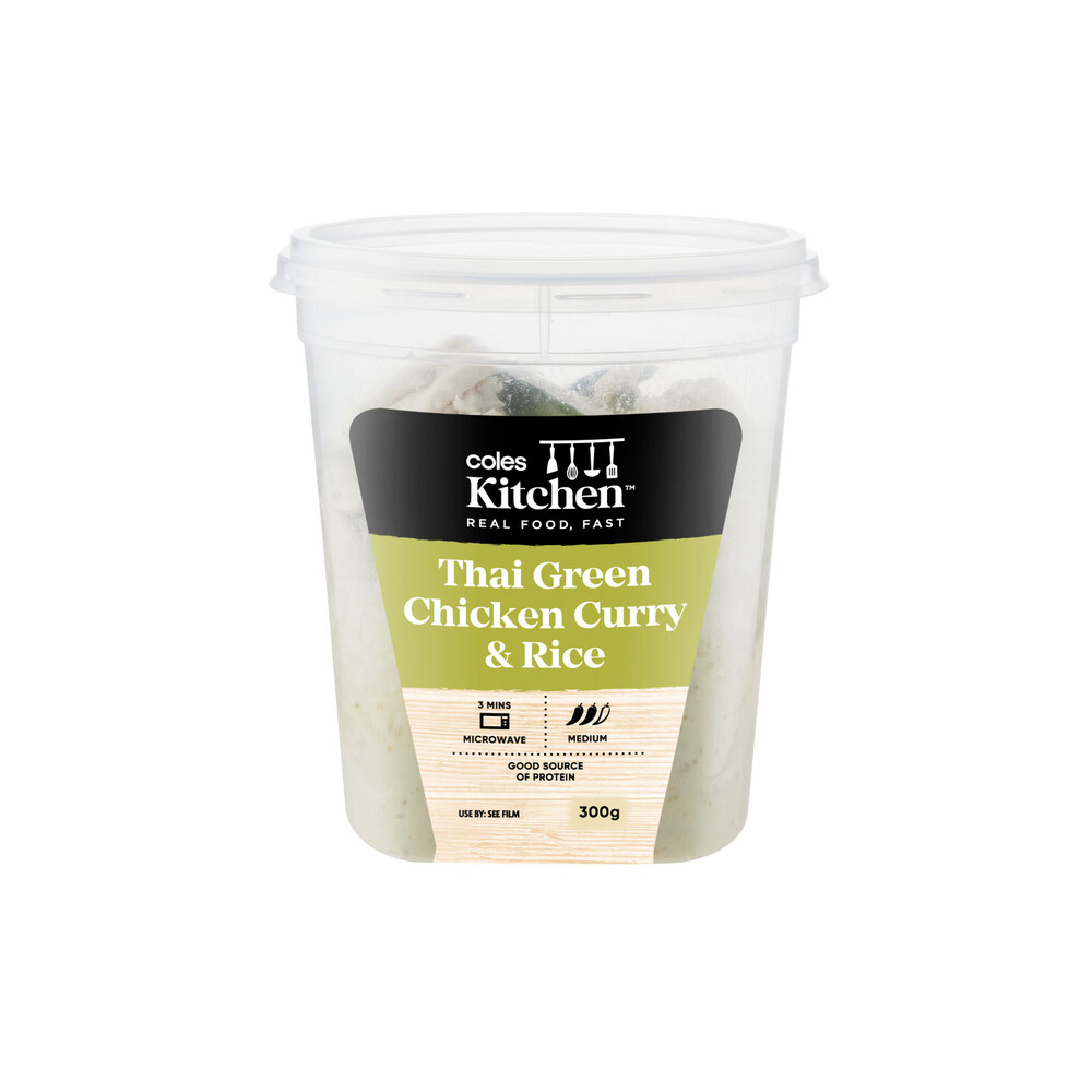 Coles Kitchen Thai Green Chicken Curry & Rice | 300g