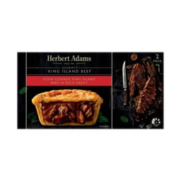 Herbert Adams Frozen Gourmet King Island Beef In Rich Gravy Pie 2 pack | 420g