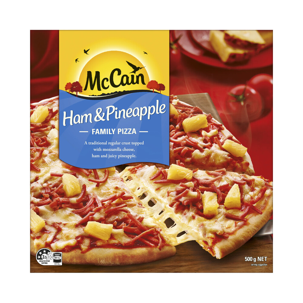 McCain Frozen Ham & Pineapple Family Pizza | 500g