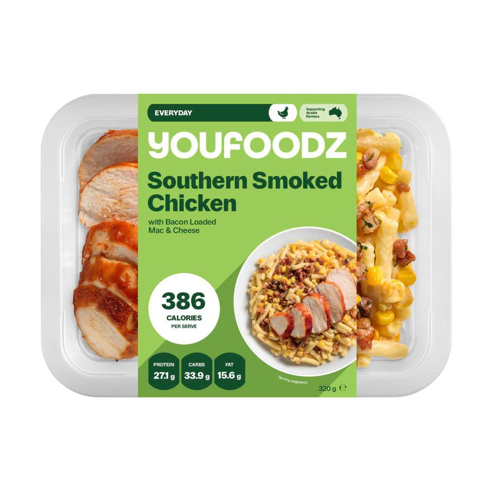 Youfoodz Southern Smoked Chicken With Bacon Loaded Mac & Cheese | 320g