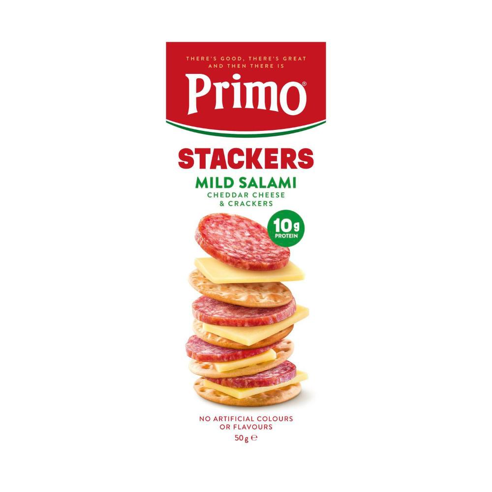 Primo Stacker Mild Salami Cheese & Crackers | 50g