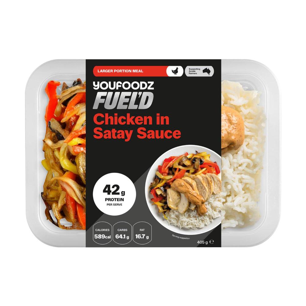 Youfoodz Fueld Chicken In Satay Sauce With Rice & Veg | 405g
