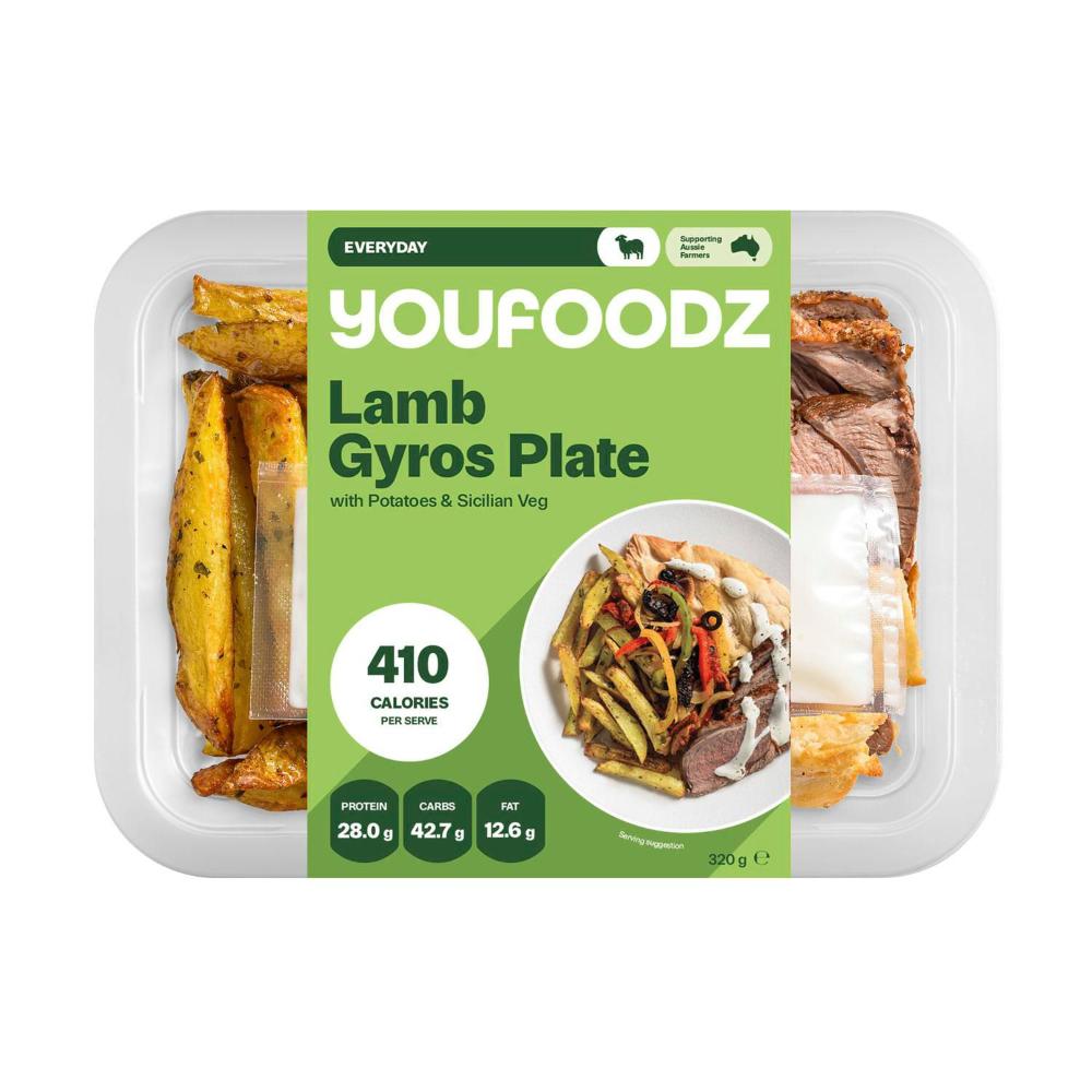 Youfoodz Lamb Gyros Plate With Potatoes & Sicilian Veg | 320g