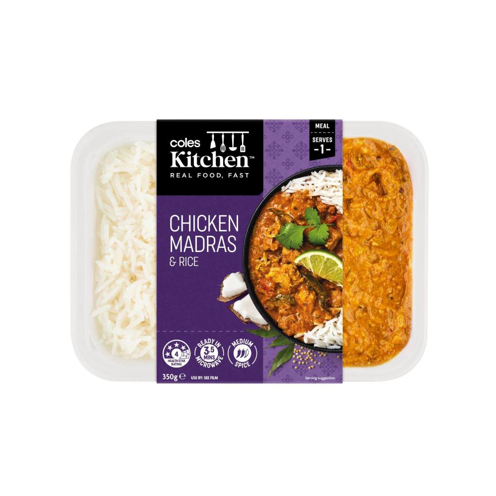 Coles Kitchen Chicken Madras & Rice | 350g