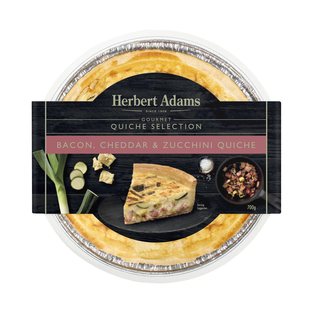 Herbert Adams Quiche Bacon Chedder Zucchini | 700g