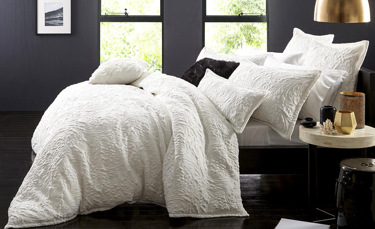 Delaney White Duvet Cover Set