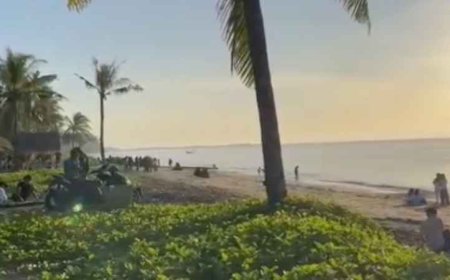 Pantai Sunrise Land Lombok Ramai Dikunjungi Saat Libur Sekolah
