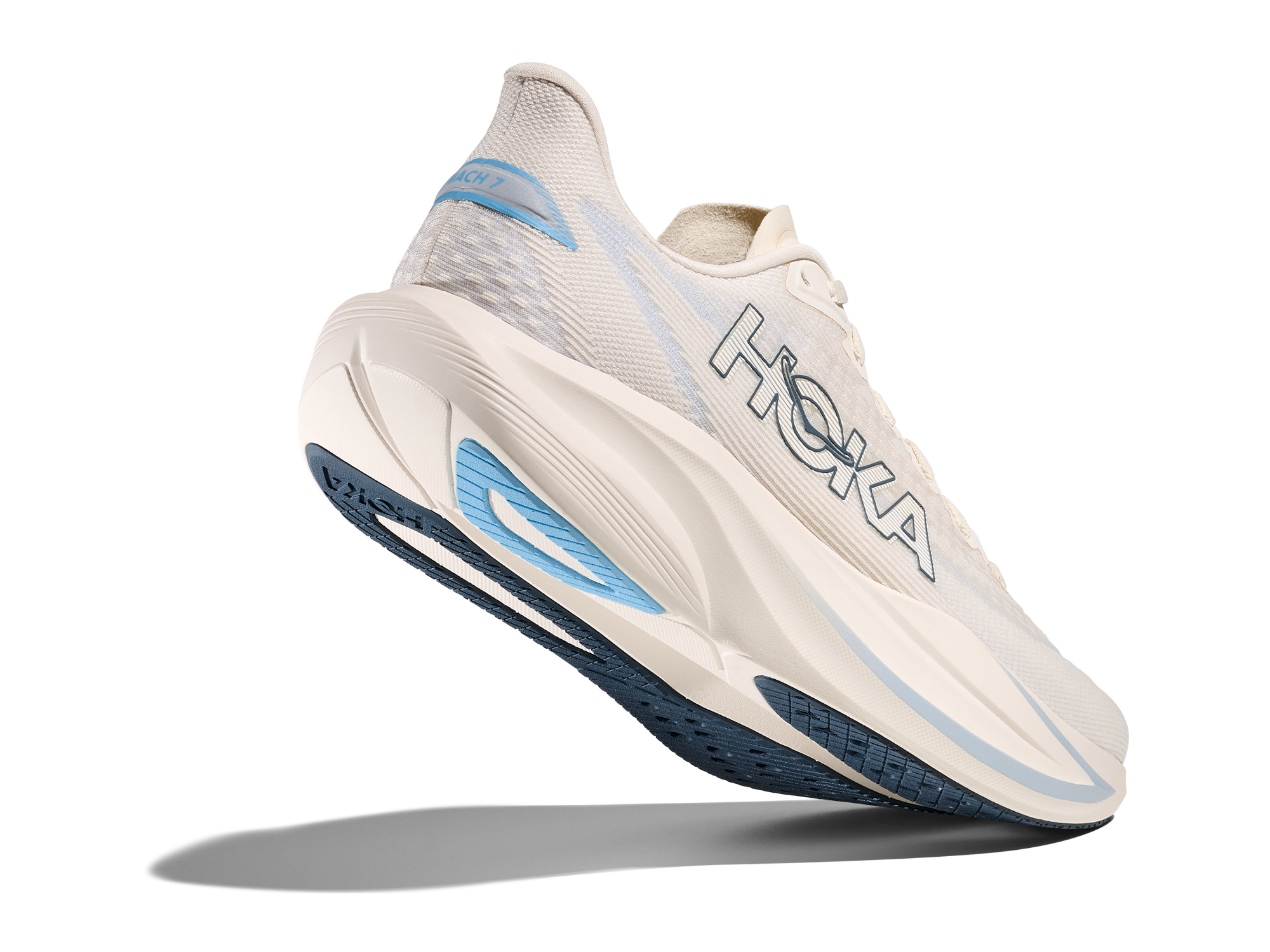 Shop Mens Mach 7 Wide Alabaster / Soaring Blue | HOKA