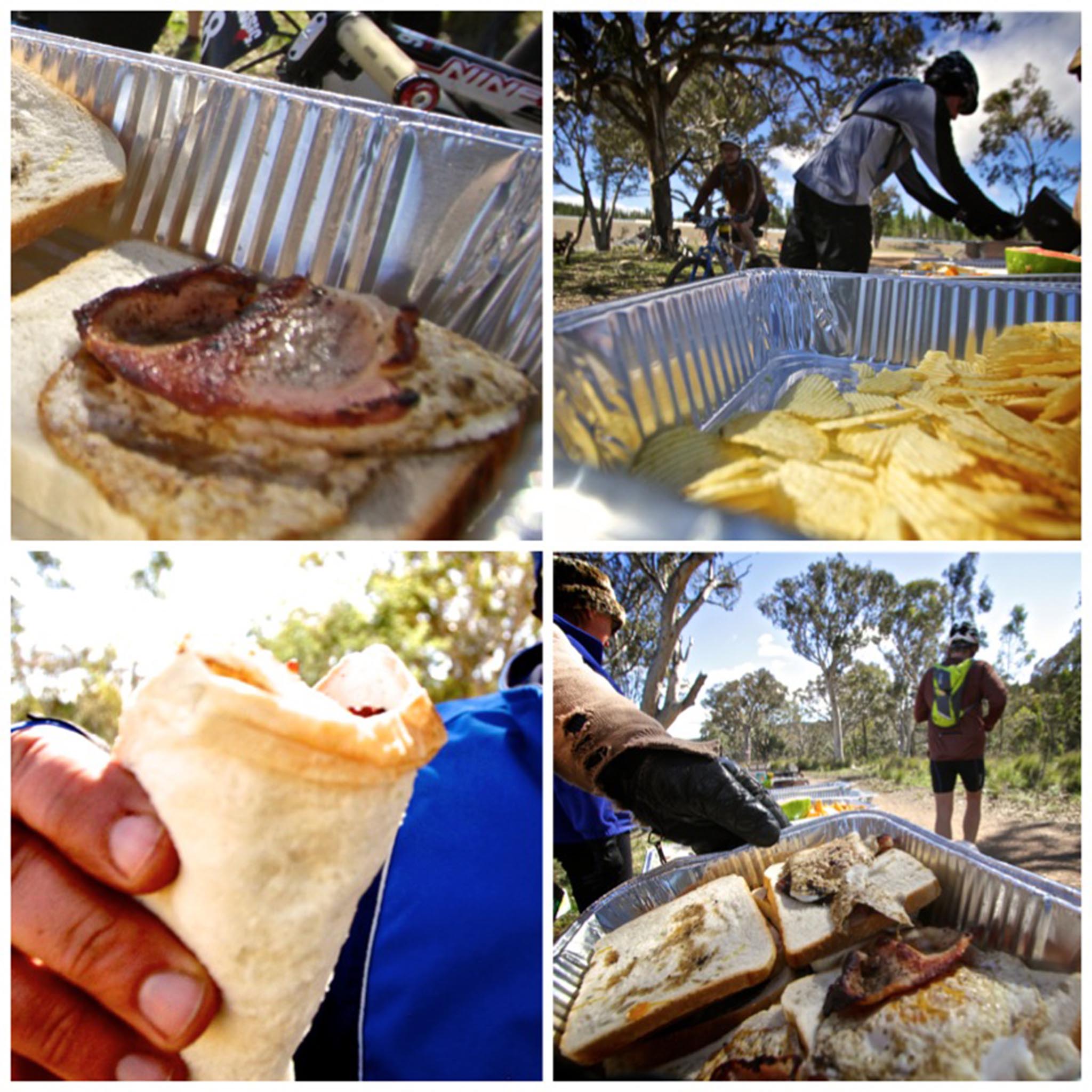 Some of the best stocked food stations we've ever seen, including.... bacon and egg sandwiches. 