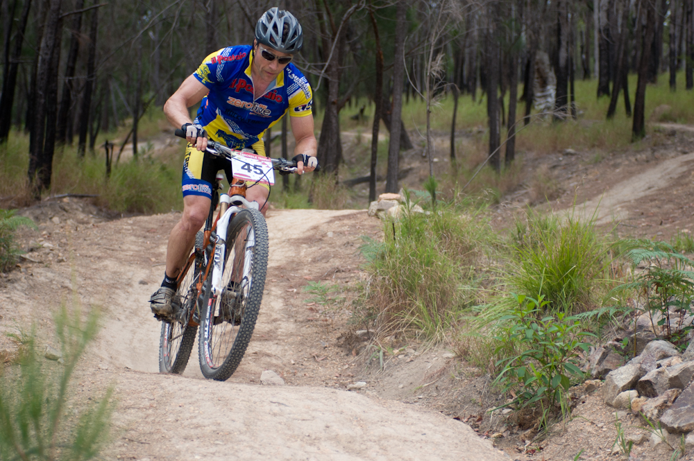 Phil, threading through the single track.