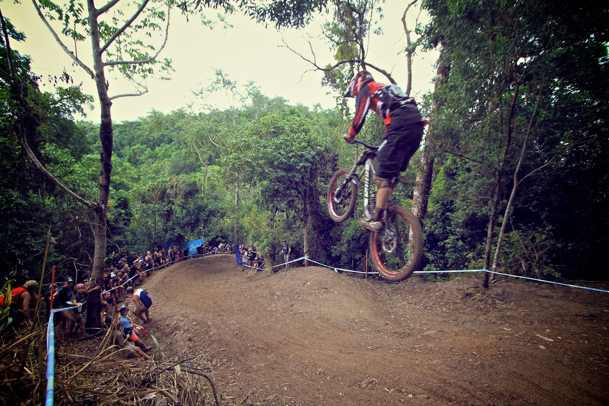 SEND IT! Taking the big line into the mogul field before the whoops. 