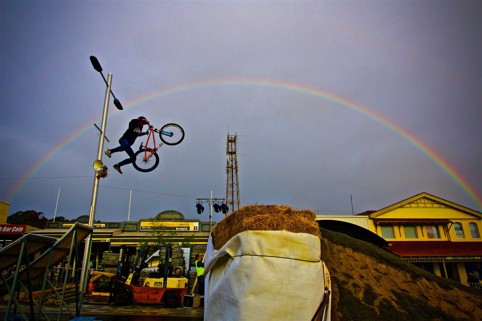 Superman with a double rainbow. What can’t you do superman!? 