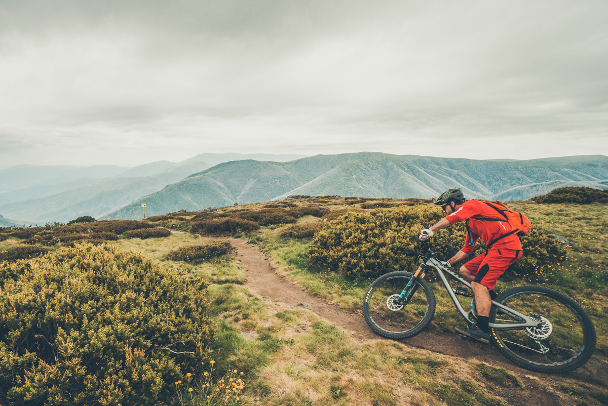 High above High Voltage in Falls Creek, a particularly rocky and long descent. No worries!