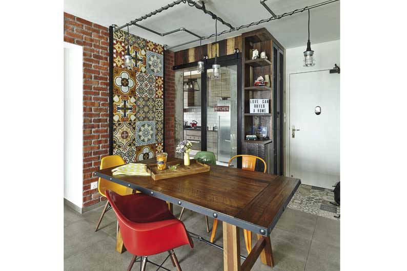 An HDB flat with an “Industrial Kampong” Vibe