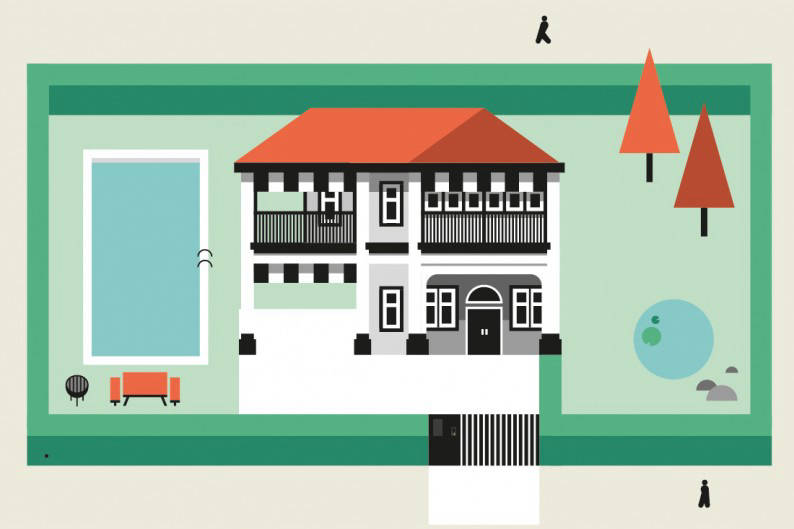 Good class bungalow illustration