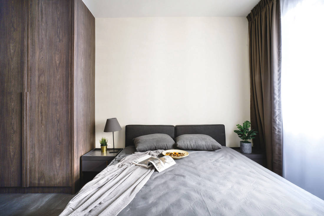 minimalistic HDB flat bedroom designed by Couple Abode