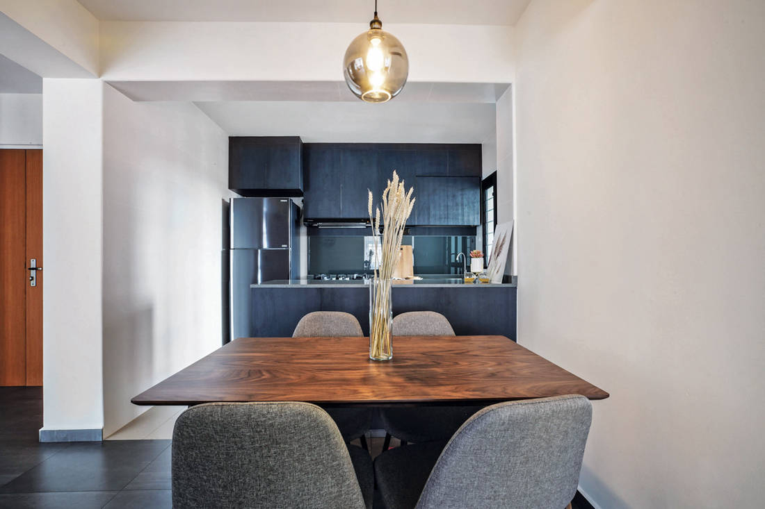 minimalistic HDB flat dining area designed by Couple Abode