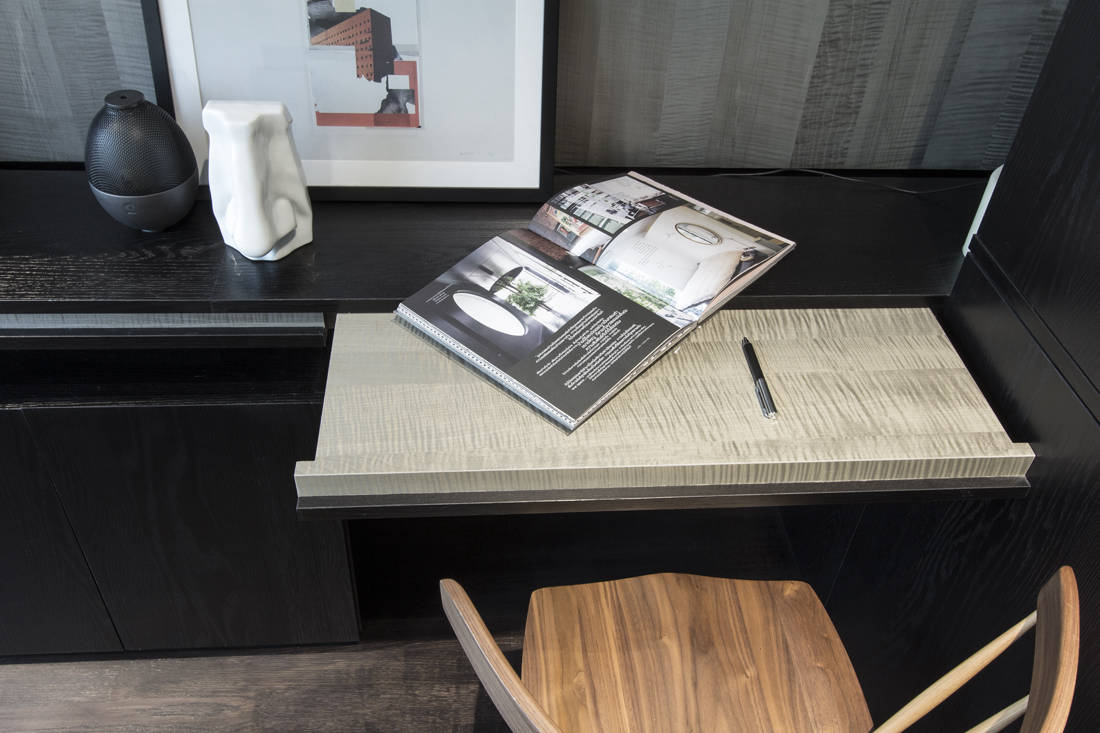 study desk in tiny apartment by Joey Khu ID