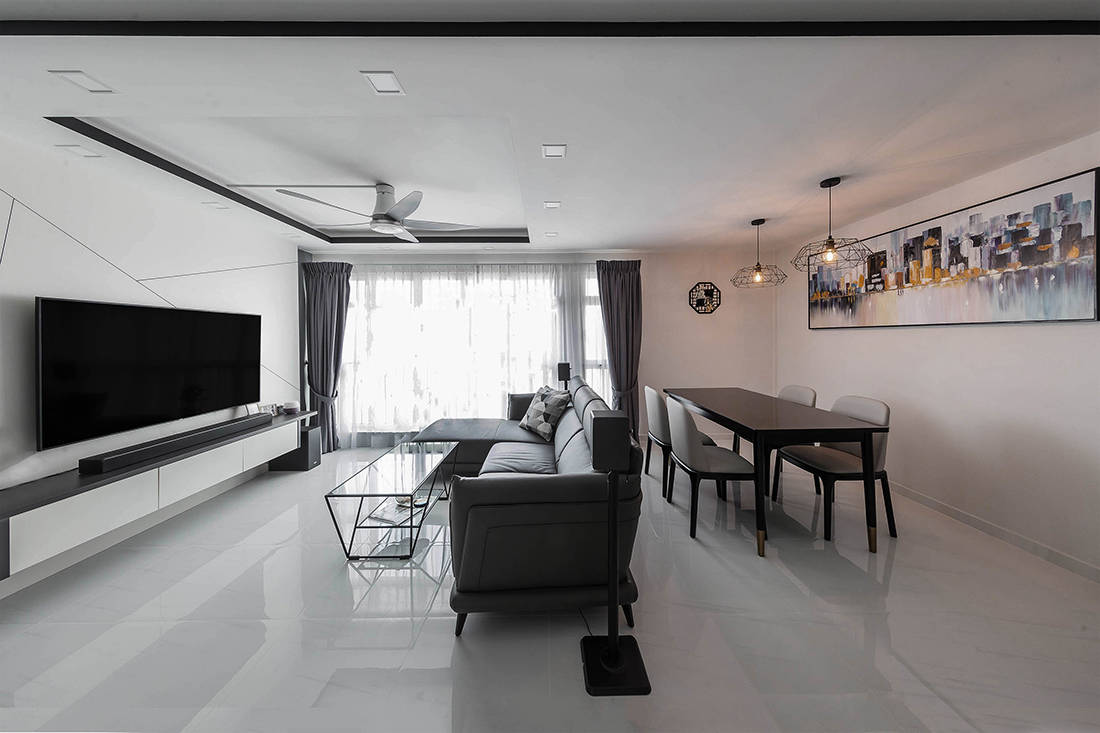 black and white resale flat by AP Concept